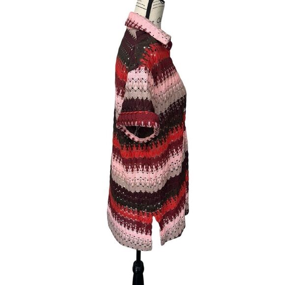 Show me your Mumu Open Knit Retro Swim Over up Shirt, Small - Picture 3 of 8